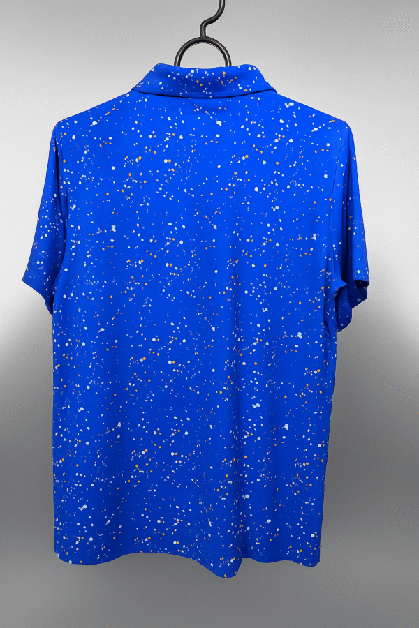 Sunday Swagger "Electric Blue Splatter" Golf Polo – Men's Medium - Image 2