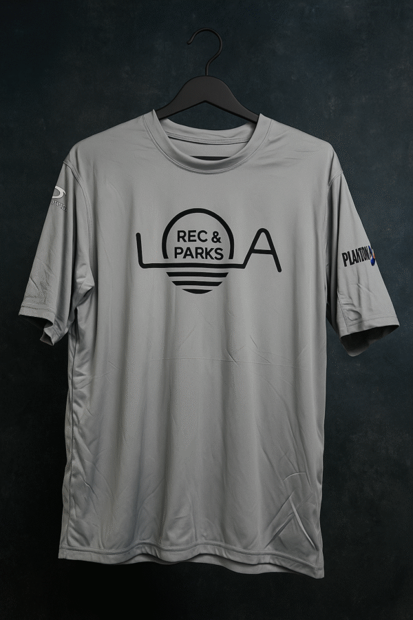 SCORE Authentic Rec & Parks Men's Athletic Shirt – Size AM (Adult Medium) – Light Gray