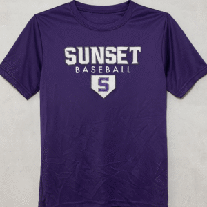 🟣 SUNSET BASEBALL Youth Shirt – Size M (A4 Apparel) 🟣